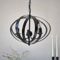 Midnight 3 Light Matte Black Pendant Ceiling Light