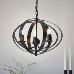 Midnight 3 Light Matte Black Pendant Ceiling Light