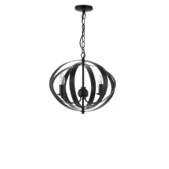 Midnight 3 Light Matte Black Pendant Ceiling Light