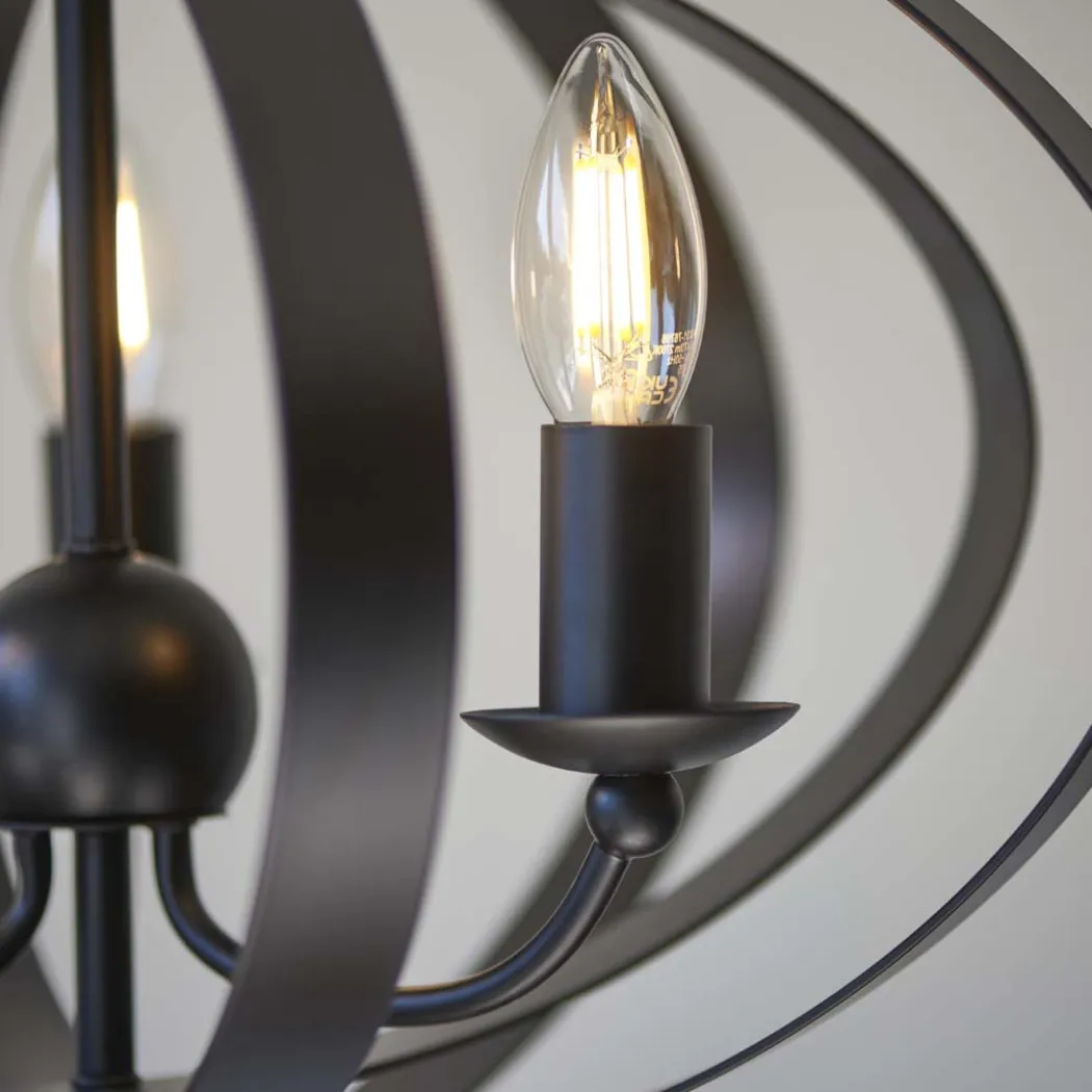 Midnight 3 Light Matte Black Pendant Ceiling Light