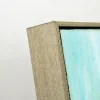 Mineral Aqua Haze Abstract Canvas with Brushed Silver Frame 100x80cm