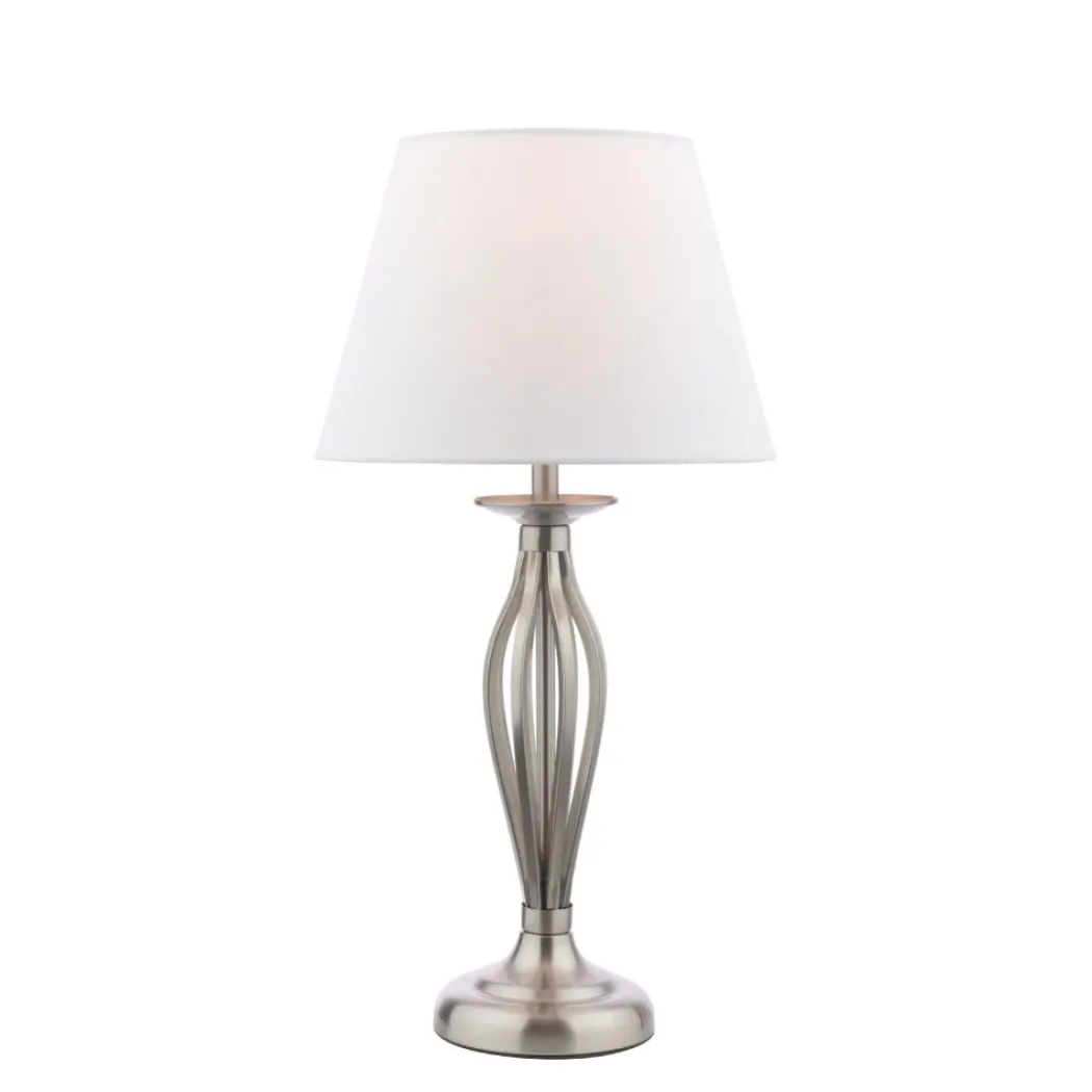 Miranda Satin Chrome Table Lamp