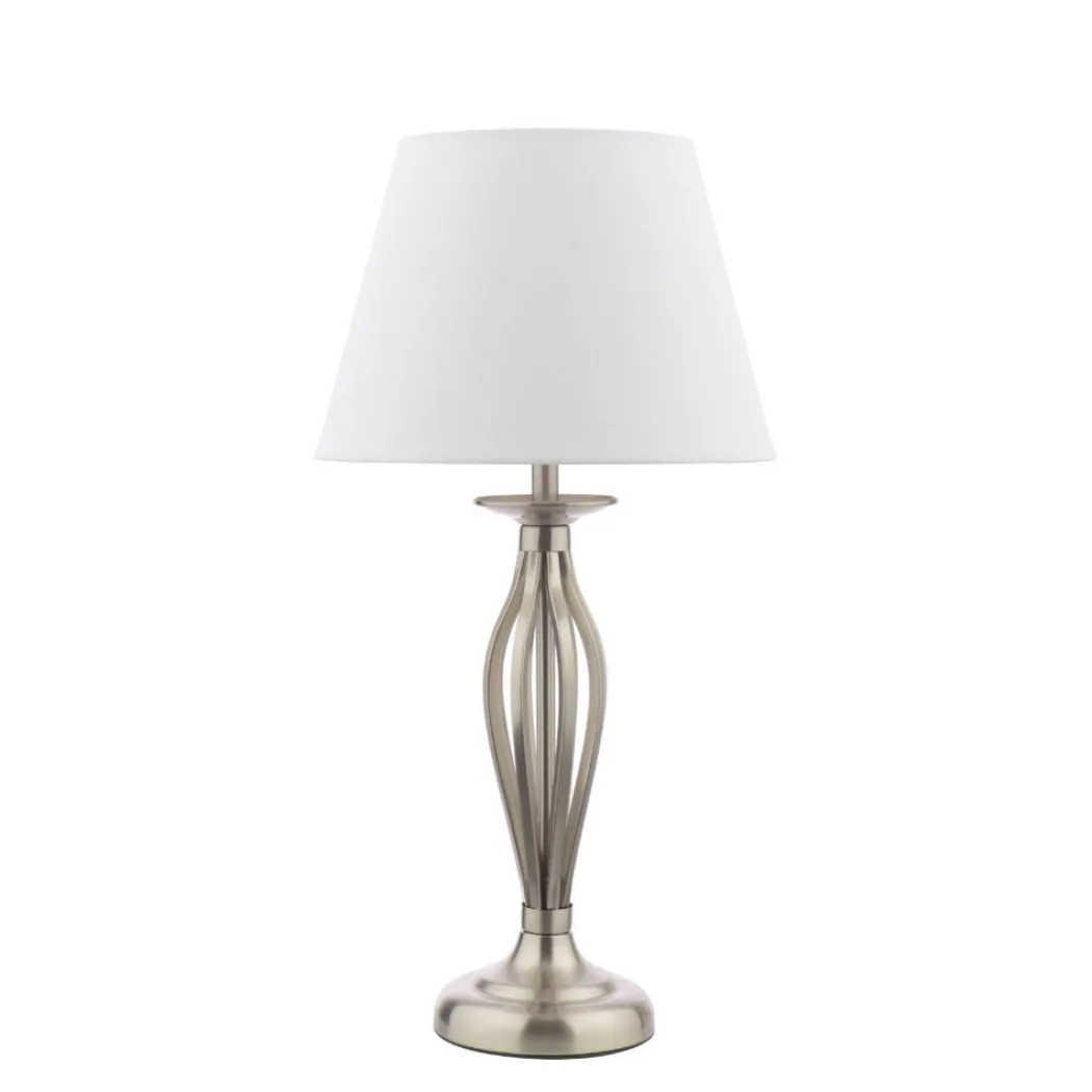 Miranda Satin Chrome Table Lamp