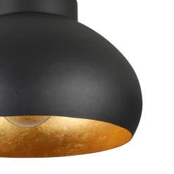 Mogano 2 Black and Gold Flush Ceiling Light