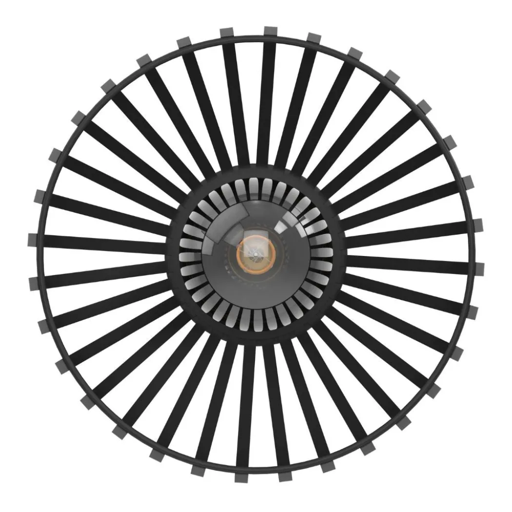 Mogano Small Black Flush Ceiling Light