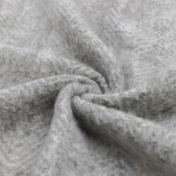 Mohair Fringe Throw Grey