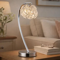 Monaco Chrome and Crystal Table Lamp