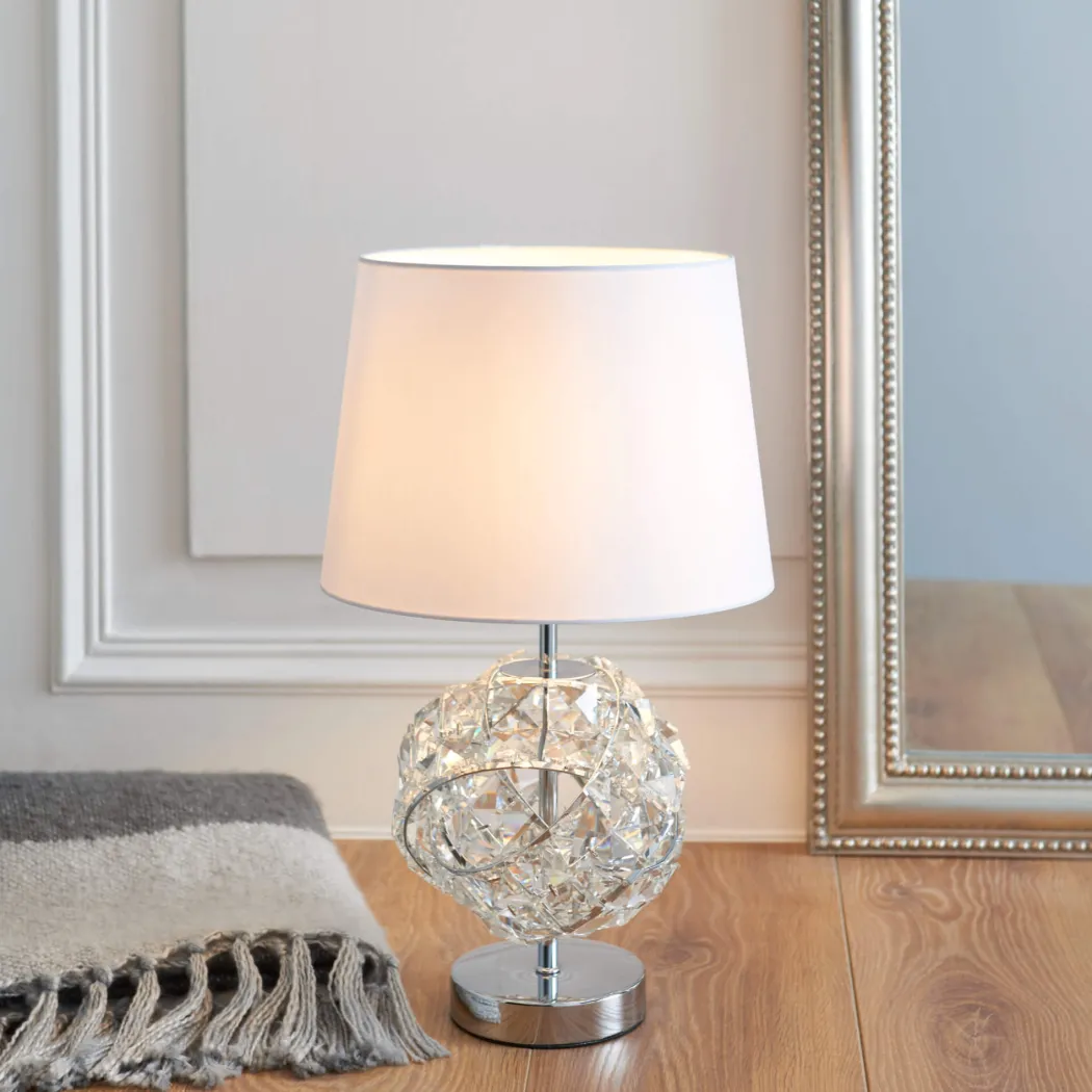 Monaco Chrome and Glass Table Lamp