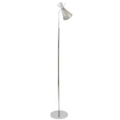 Monroe Smoked Glass & Silver Task Floor Lamp