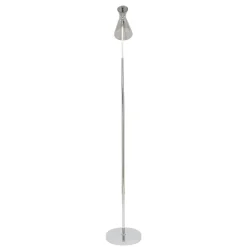 Monroe Smoked Glass & Silver Task Floor Lamp