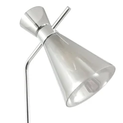 Monroe Smoked Glass & Silver Task Floor Lamp
