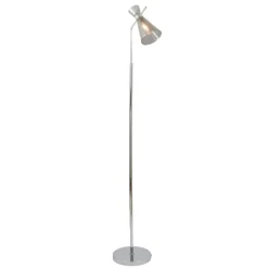 Monroe Smoked Glass & Silver Task Floor Lamp