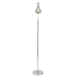Monroe Smoked Glass & Silver Task Floor Lamp