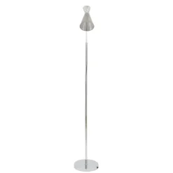 Monroe Smoked Glass & Silver Task Floor Lamp