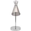 Monroe Smoked Glass & Silver Desk Table Lamp