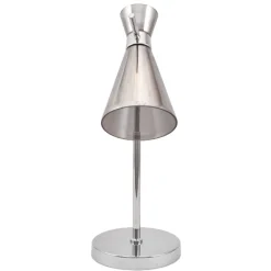 Monroe Smoked Glass & Silver Desk Table Lamp