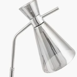 Monroe Smoked Glass & Silver Desk Table Lamp
