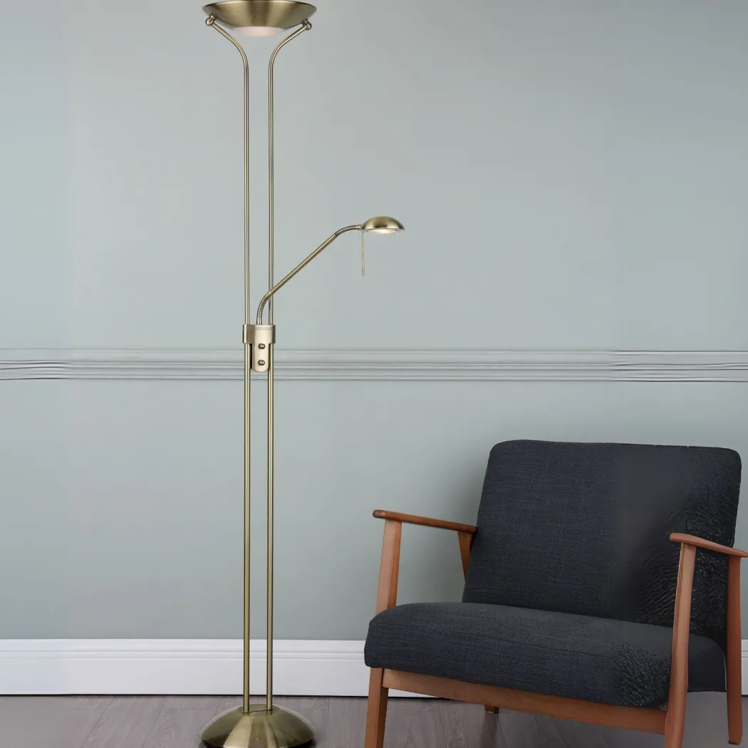 Montana Antique Brass Mother & Child Floor Lamp