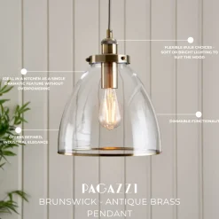 Morden 3 Light Antique Brass Semi Flush Ceiling Light