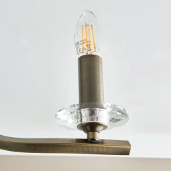 Morden 3 Light Antique Brass Semi Flush Ceiling Light