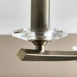 Morden 3 Light Antique Brass Semi Flush Ceiling Light