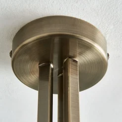Morden 3 Light Antique Brass Semi Flush Ceiling Light