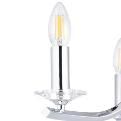 Morden 3 Light Polished Chrome Semi Flush Ceiling Light