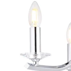 Morden 3 Light Polished Chrome Semi Flush Ceiling Light