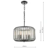 Naeva 3 Light Black Crystal Pendant Ceiling Light