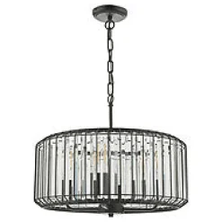 Naeva 4 Light Black Crystal Pendant Ceiling Light