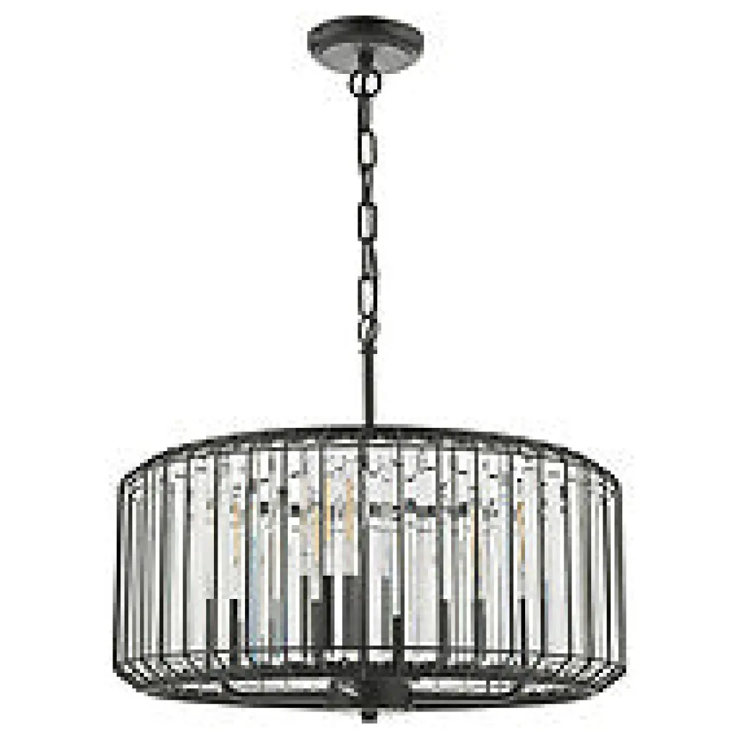 Naeva 4 Light Black Crystal Pendant Ceiling Light