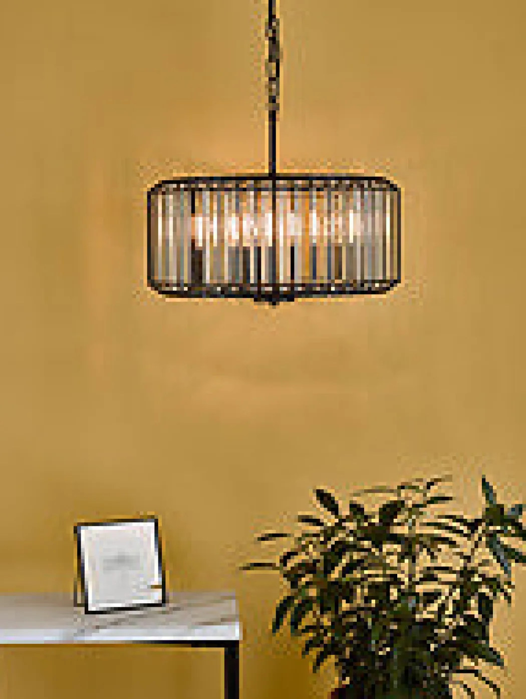 Naeva 4 Light Black Crystal Pendant Ceiling Light