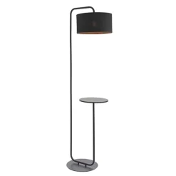 Nahia Black Floor Lamp with Table