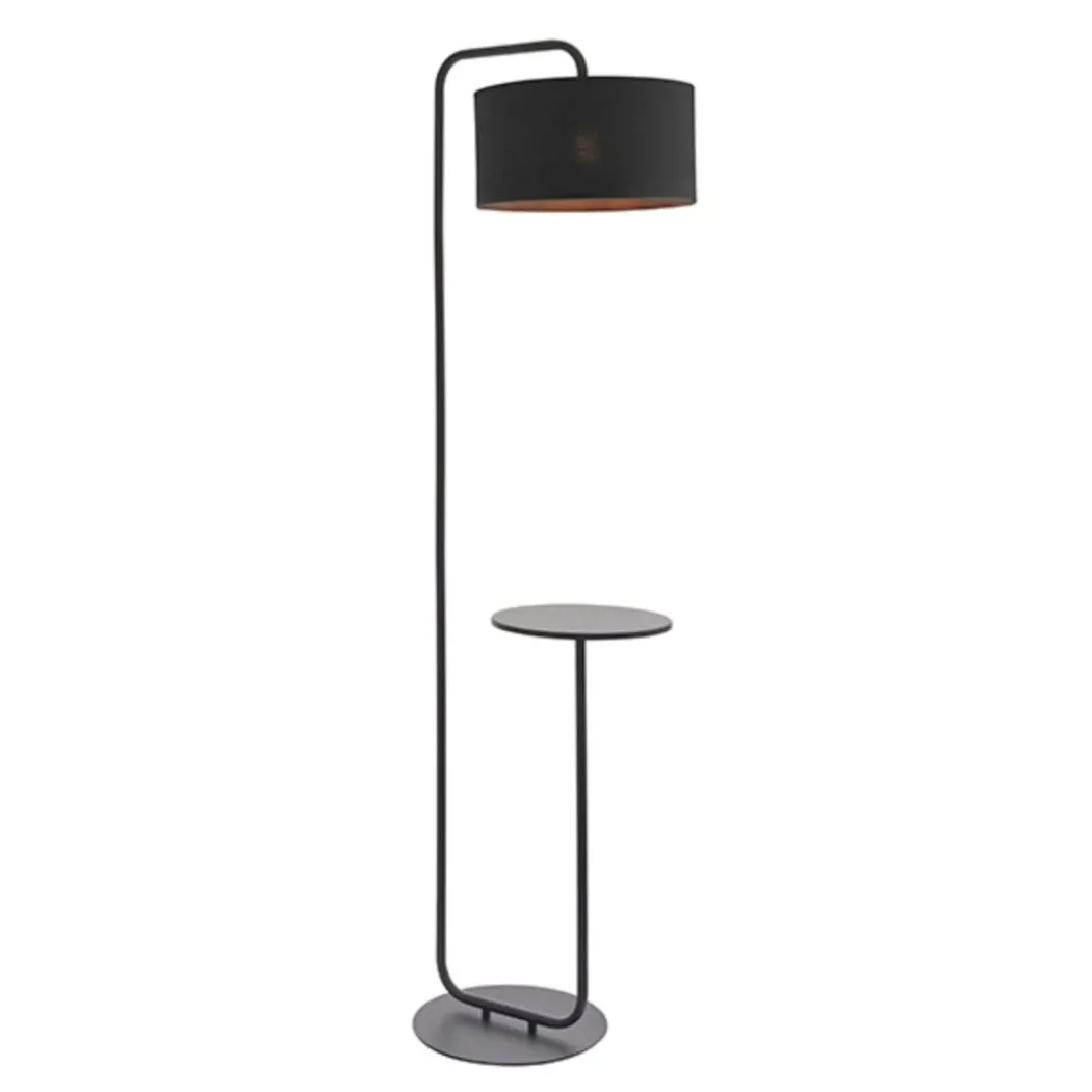 Nahia Black Floor Lamp with Table
