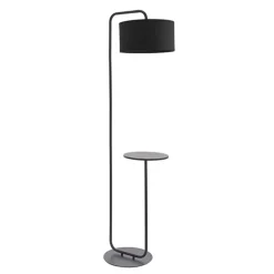 Nahia Black Floor Lamp with Table
