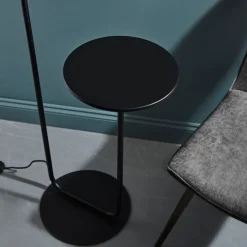 Nahia Black Floor Lamp with Table