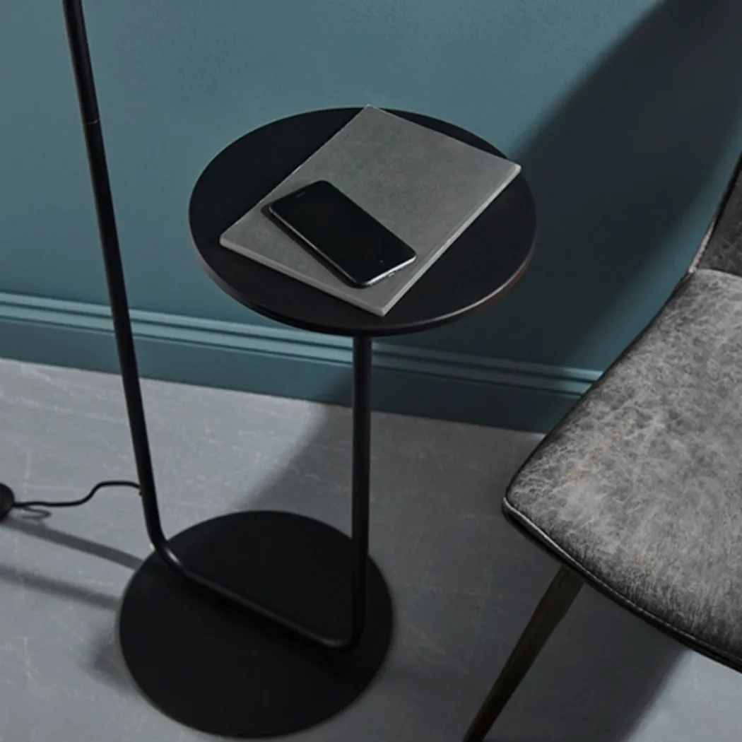Nahia Black Floor Lamp with Table