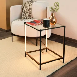 Naranjo Black End Table with Integrated LED