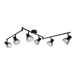 Narciso 6 Light Split Bar Black Ceiling Light