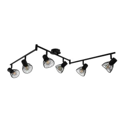 Narciso 6 Light Split Bar Black Ceiling Light