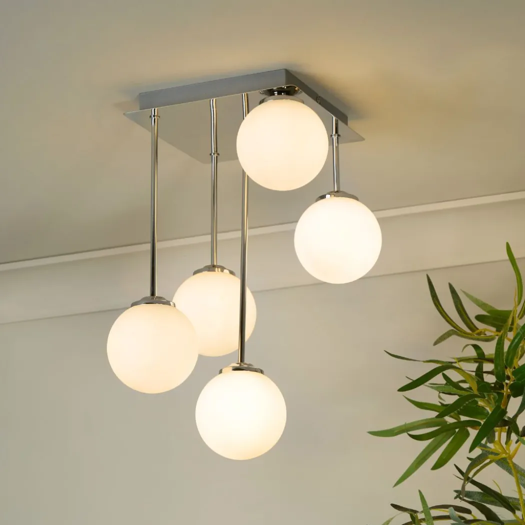 Navarro 5 Light Chrome Semi Flush Ceiling Light