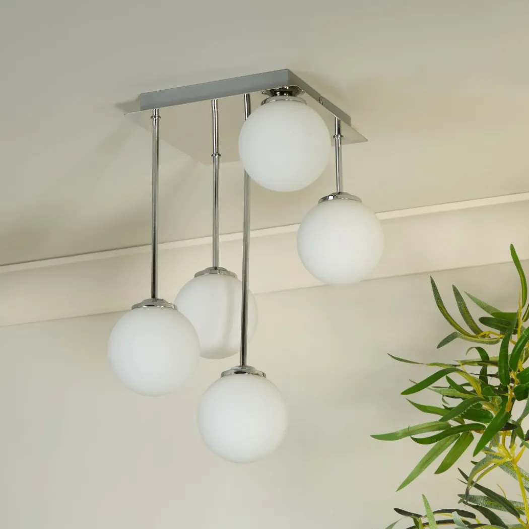 Navarro 5 Light Chrome Semi Flush Ceiling Light
