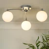 Navarro 3 Light Chrome Semi Flush Ceiling Light