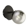 Navarro Matt Black & Smoked Glass Wall Light