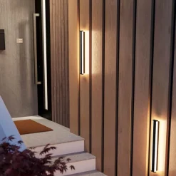 Neviano Outdoor Medium Black LED IP55 Wall Light