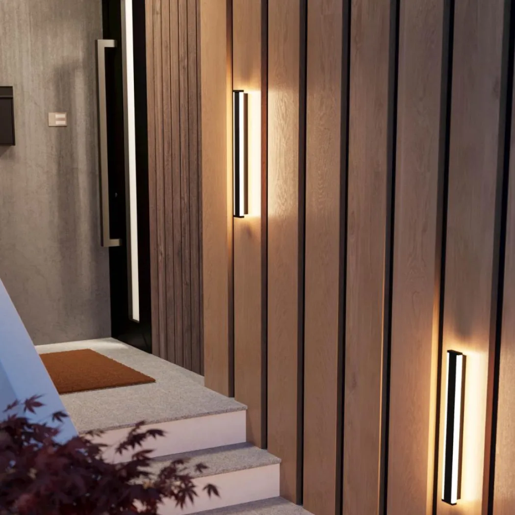 Neviano Outdoor Medium Black LED IP55 Wall Light
