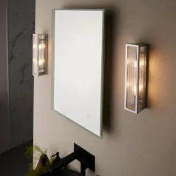 Newham Large Ribbed Glass Wall Light IP44