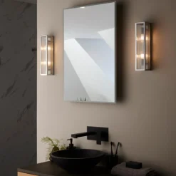 Newham Large Ribbed Glass Wall Light IP44