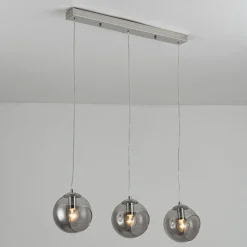 Nia Chrome Smoke 3-Light Pendant Bar