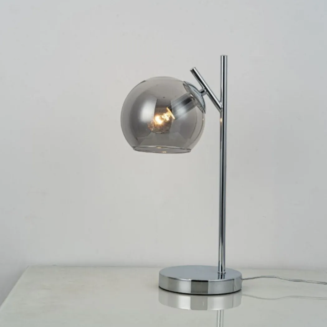 Nia Chrome Smoke Table Lamp